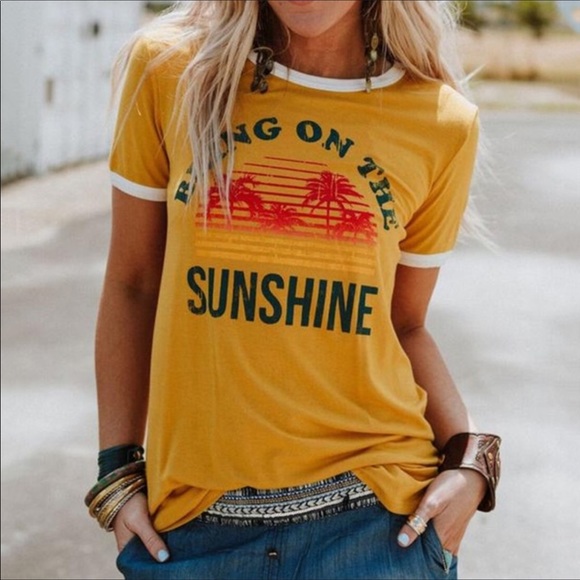 Tops - 🌙🌙🌙Mustard Ringer Tee